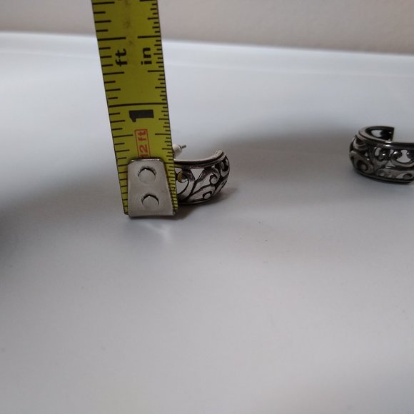 Vintage Metal Half Hoop Earrings - Picture 13 of 13